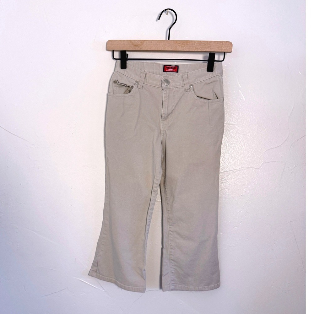 Paris Blues Originals Kids Khaki Flare Twill Pants Size 12 Made in USA Y2K Style